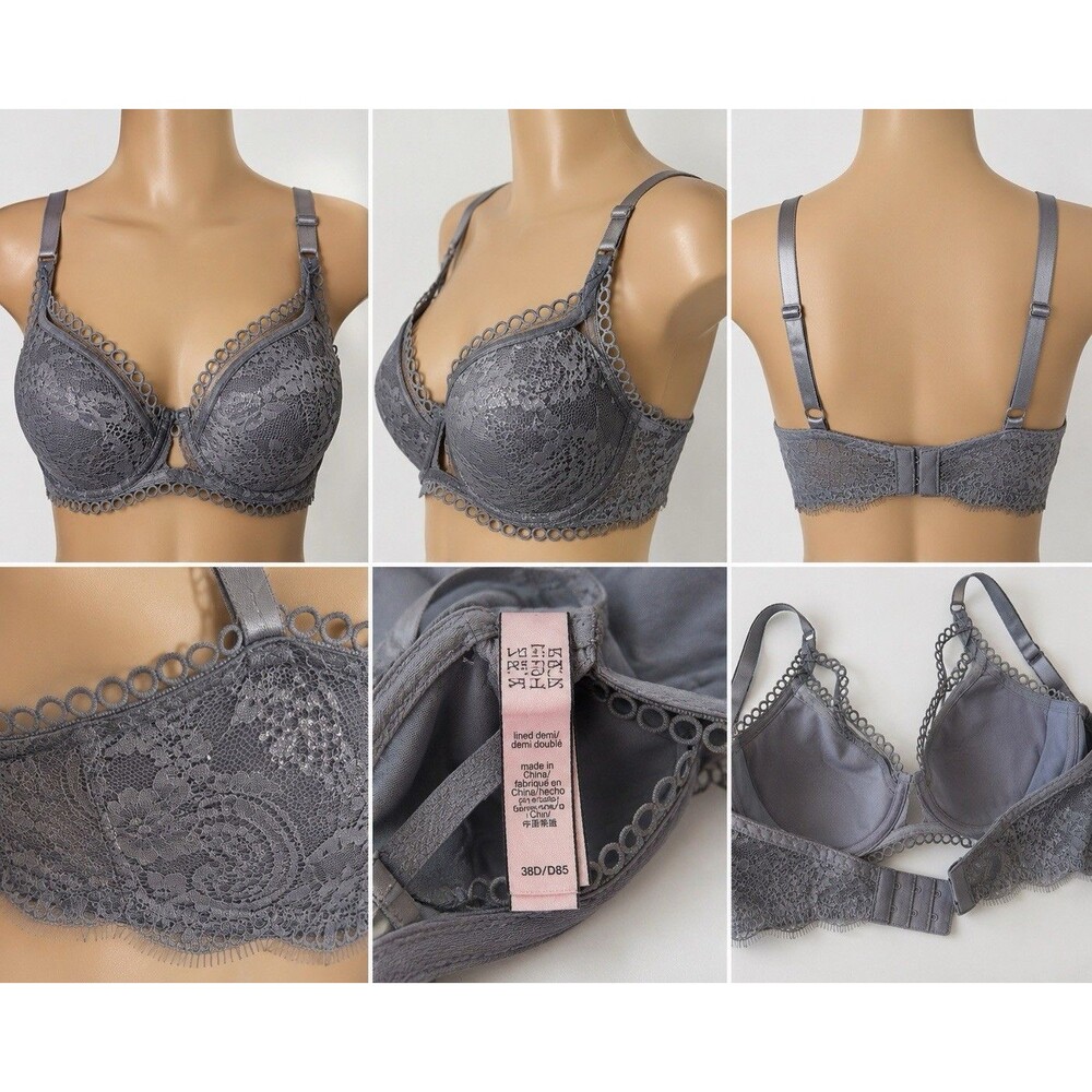VICTORIA'S SECRET BLUE PUSH UP BRA, FRONT CLOSE WITH LACE IN SIZE 38D